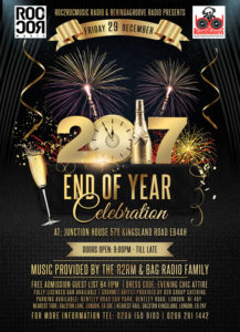 ROC2ROCMUSIC RADIO & BEHINDAGROOVE RADIO Presents The End Of Year Celebration 2017
